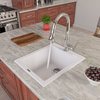Alfi Brand White 17" Drop-In Rectangular Granite Composite Kitchen Prep Sink AB1720DI-W